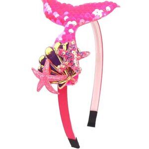 Mermaid Tail Sparkling Sequins Dark Purple Pink Headband for Girls